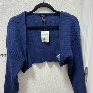 Forever 21 Women's Navy Cropped Sweater